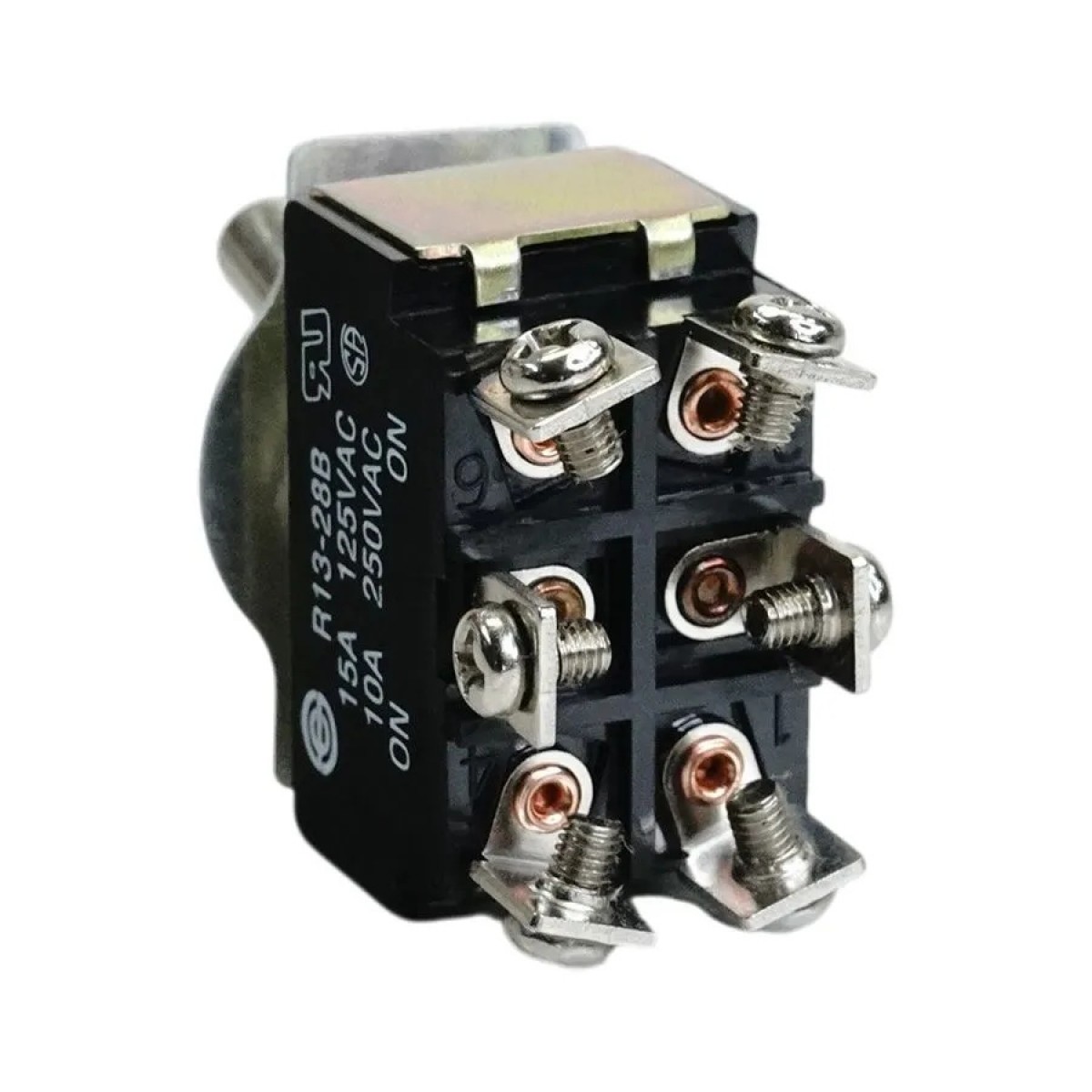 DPDT ON/ON Toggle Switch - 6 Screw Terminal, 15A 250V AC, 2 Position