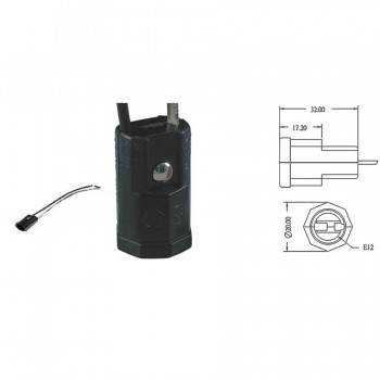 PureVolt 125V 75W E12 Phenolic Lamp Socket - Black