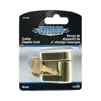 Verrou d'attelage de remorque en laiton SHORELINE avec 2 clés - 1/4 po