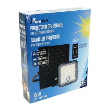 PureVolt Solar LED Wall Mount Floodlight with Motion Detection - 10W - 2CCT