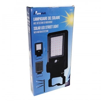 PureVolt Lampadaire DEL solaire avec détecteur de mouvement - 12 W - 3TCC
