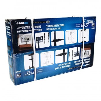 Ason Decor Support de téléviseur sur pied réglable avec tablette - 37 à 75 po - 50 kg