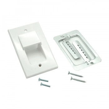 Plaque murale encastrée simple bas voltage avec support - Blanc