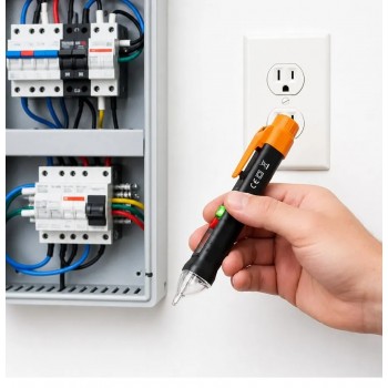 AddTools Testeur de tension AC sans contact avec lampe DEL - 12 à 1000 V