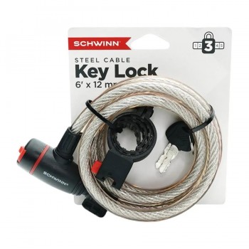 Cadenas antivol à câble pour vélo SCHWINN avec 2 clés - 1,82 m