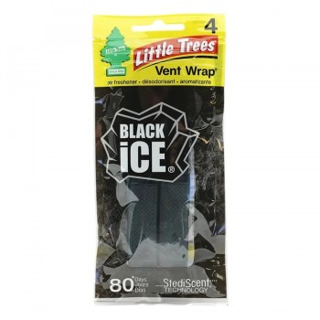 Désodorisant pour ventilation de voiture LITTLE TREES - Black Ice - Paquet de 4