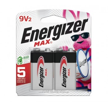 Energizer 9V Single Alkaline Battery Max - Pack of 2