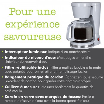 Hauz compact 12-cup coffee maker - Gray