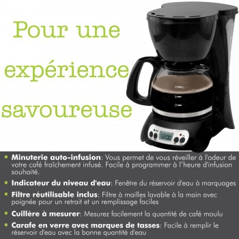 Hauz 4-Cup Digital Coffee Maker - Black