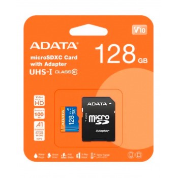Carte mémoire micro SDHC UHS-I U1 ADATA 128 Go Class10 avec adaptateur