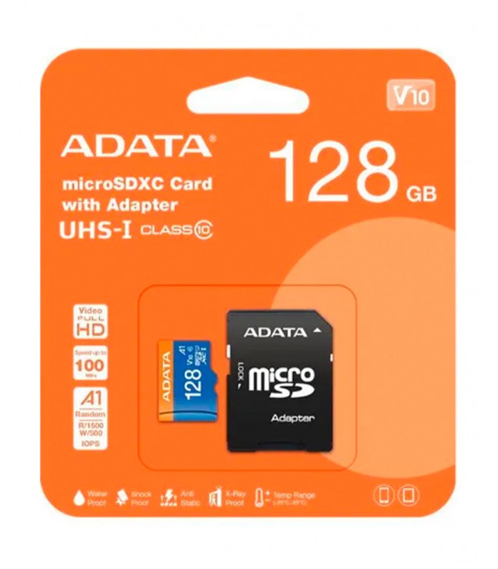 Carte mémoire micro SDHC UHS-I U1 ADATA 128 Go Class10 avec adaptateur