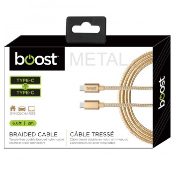 Boost Type-C to Type-C heavy duty braided cable - 2 m
