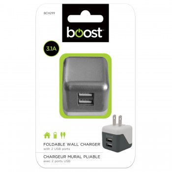 Boost 3.1 A 2-port foldable usb charger