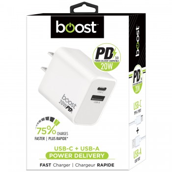 BOOST 20w Power delivery chargeur rapide USB-C et USB-A