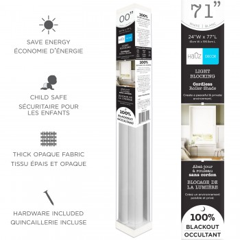Hauz Cordless Blackout Blinds 71 in. x 77 in. White