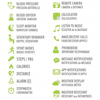 Boost Montre intelligente multifonction à écran tactile de 1,9 pouce pour Android et iOS