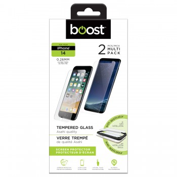 Boost Verre trempé pour iPhone 14 - Paquet de 2