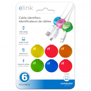 eLink Paquet de 6 d'identificateurs de cordons