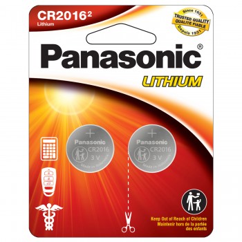 Panasonic 3V - Lithium - CR2016 - Pack of 2