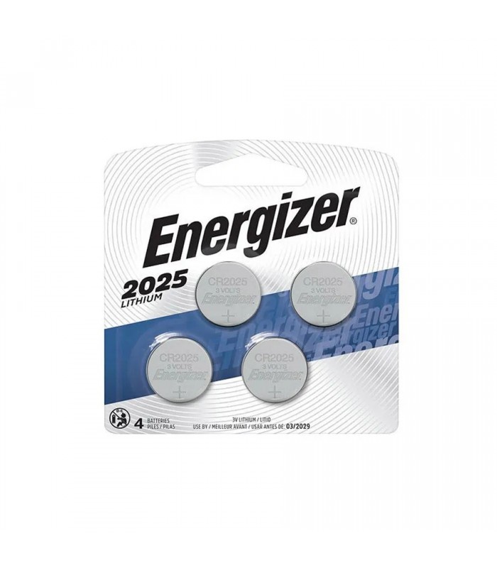 Energizer Pile bouton CR2025 Lithium - 3 V - Paquet de 4