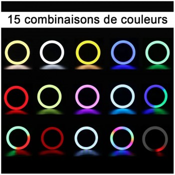 Digipower Anneau lumineux de 10 po avec trépied ajustable pour cellulaire