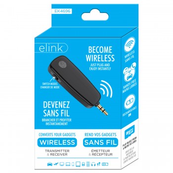 eLink Émetteur / Récepteur sans fil rechargeable 3 en 1 / Adaptateur AUX mains libres