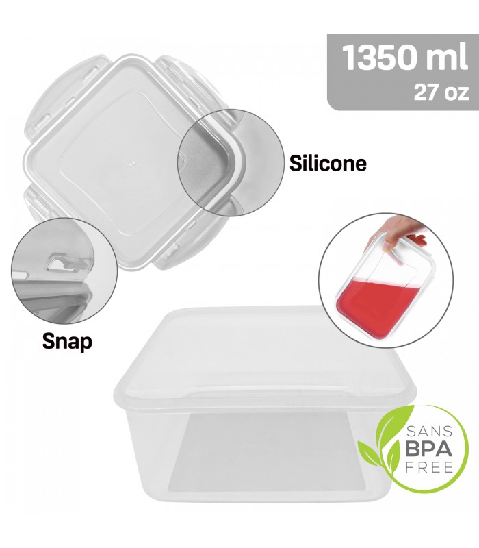 ERAware Contenant alimentaire carre en plastique 800ml