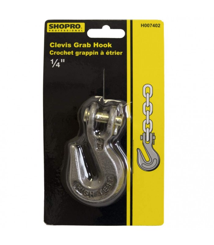 SHOPRO Galvanized Clevis Grab Hook 1/4 in.