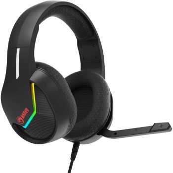 Marvo Tactic 40 H8618 USB2.0 Casque gaming filaire supra-auriculaire avec rétroéclairage RGB et microphone - Noir
