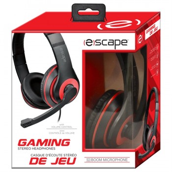 Escape Stereo gaming headset with volume control and boom microphone