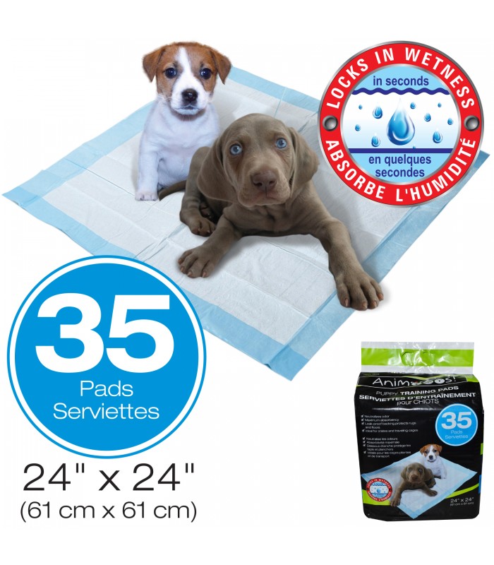 Animooos Puppy Training Pads with attractant, 61x61cm - Pack of 35