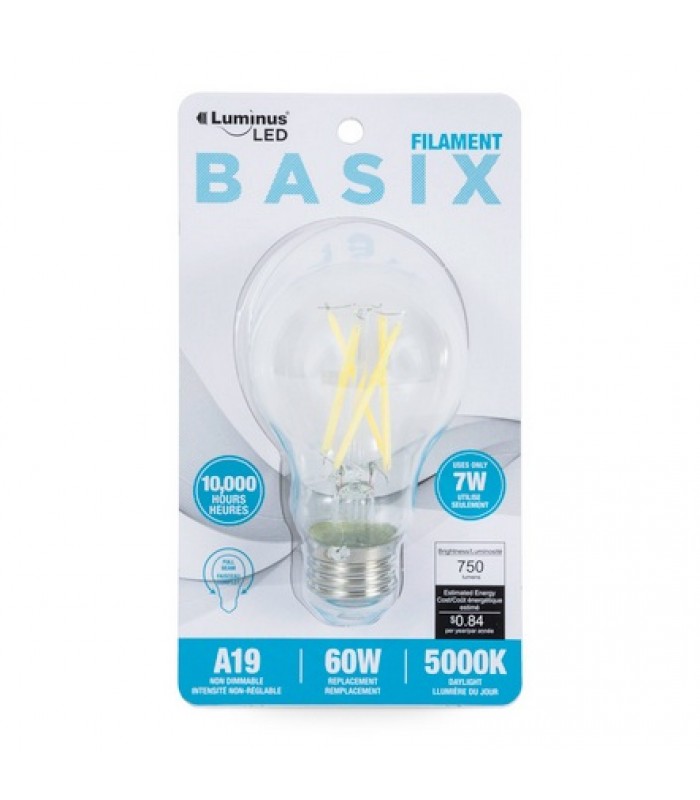 Luminus Basix Ampoule DEL 9W A19 5000K Blanc Froid