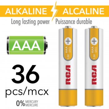 RCA Pile AAA alcaline - Paquet de 36