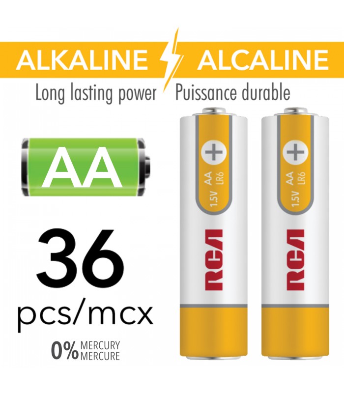 RCA AA Alkaline Battery - Pack of 36