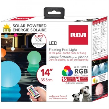 RCA Lampe flottante DEL RVBB pour piscine – 14 po.