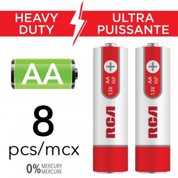 RCA AA Heavy Duty Battery - Pack of 8