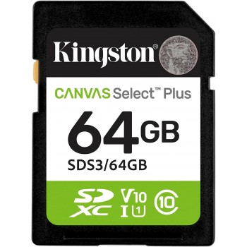 Kingston 64GB Canvas Select Plus SD Card Class 10