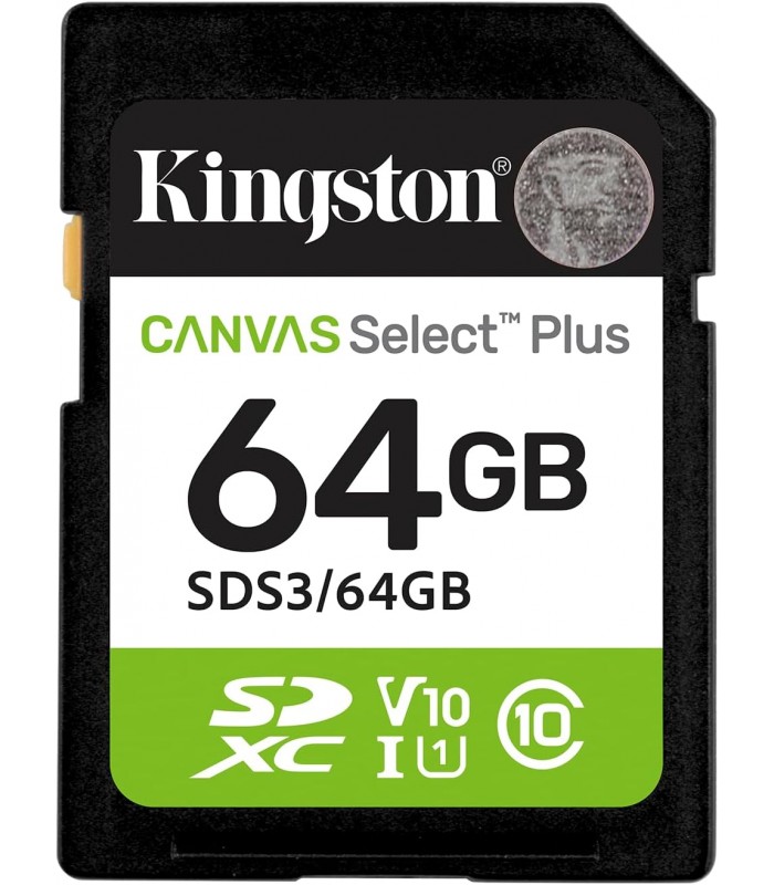 Kingston 64GB Canvas Select Plus SD Card Class 10