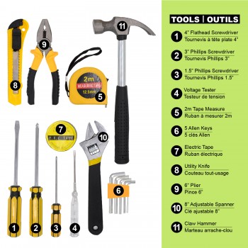 Mirage Trousse à outils domestique essentielle multifonction