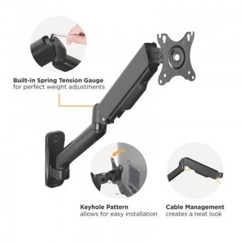 Speedex 17-32 inch Single Monitor Element Wall Mount, Gas Spring Monitor arm for Monitor