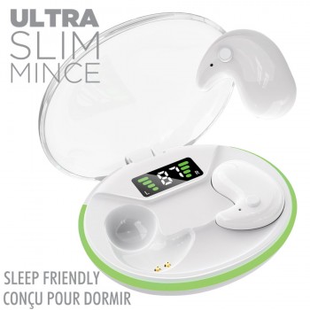 Boost Écouteurs sans fil ultra-fins à conduction osseuse dédiés au sommeil Blanc