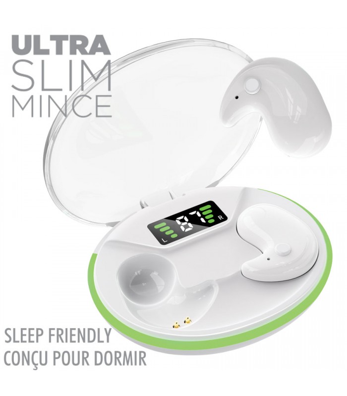 Boost Écouteurs sans fil ultra-fins à conduction osseuse dédiés au sommeil Blanc