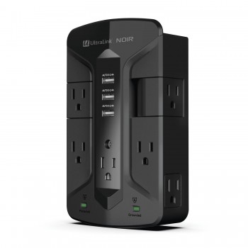 Ultralink ULN700XRW Surge Protector 7 Outlets – 3 USB - Black