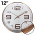 Hauz Horloge murale ronde de 30 cm avec fond et bordures blancs