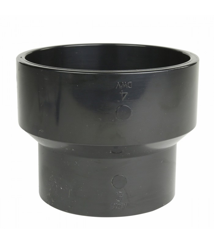 Raccord réducteur ABS 4 po x 3 po noir