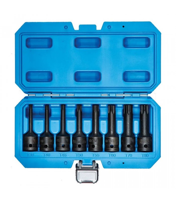 AddTools Jeu de douilles Torx à impact 1/2 po T30 à T80 - 8 pièces