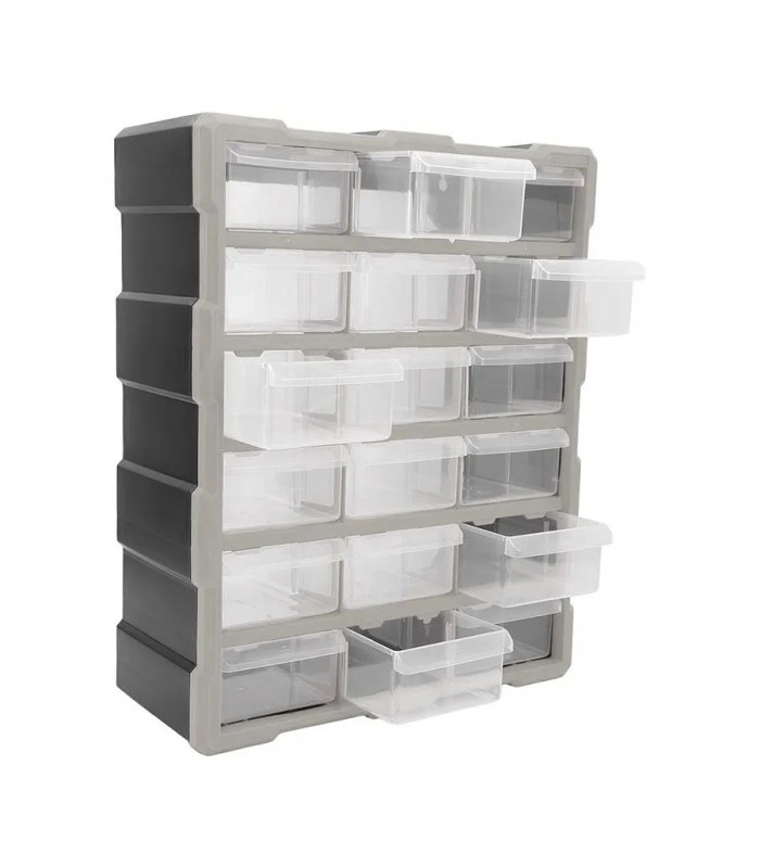 AddTools 18-Drawer Small Parts Plastic Storage - 465 x 380 x 160 mm