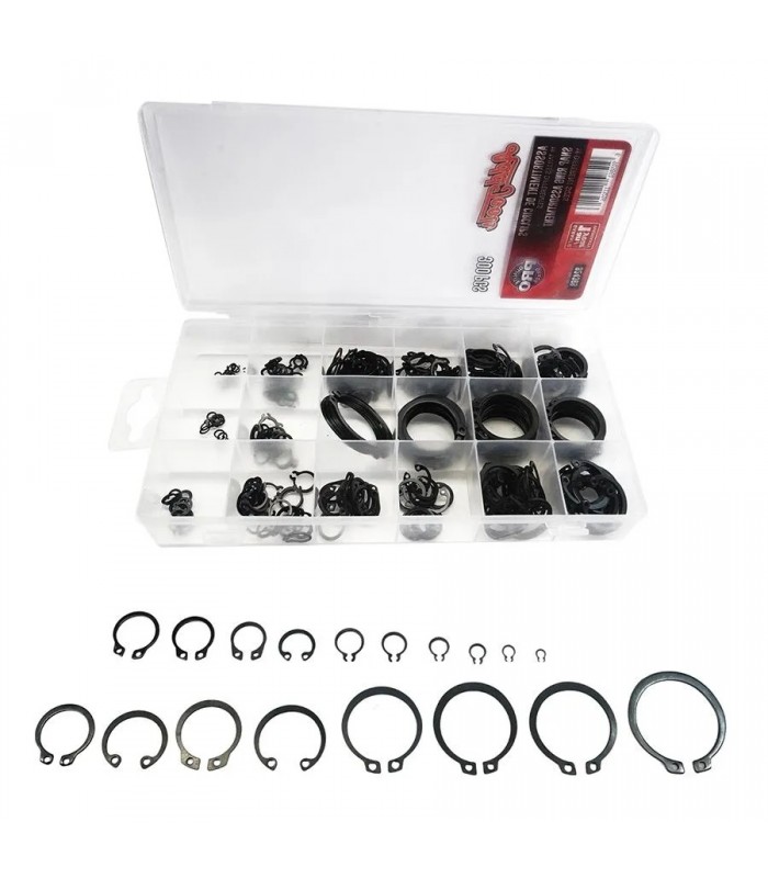 AddTools 18 Sizes Snap Ring Assormtent - Steel - 300 pieces