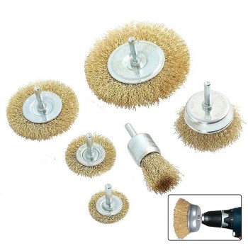 AddTools Assortiment de brosses métalliques à fils en laiton - 6 pièces