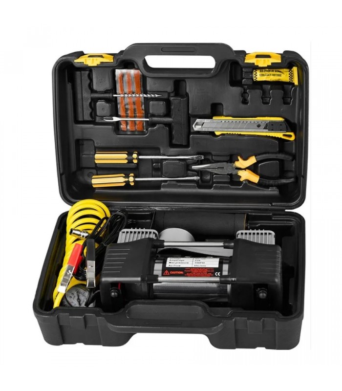 AddTools Compresseur d’air compact 12V 150 PSI avec accessoires & outils - 11 pièces AddTools Compresseur d’air compact 12V 150 PSI avec accessoires & outils - 11 pièces